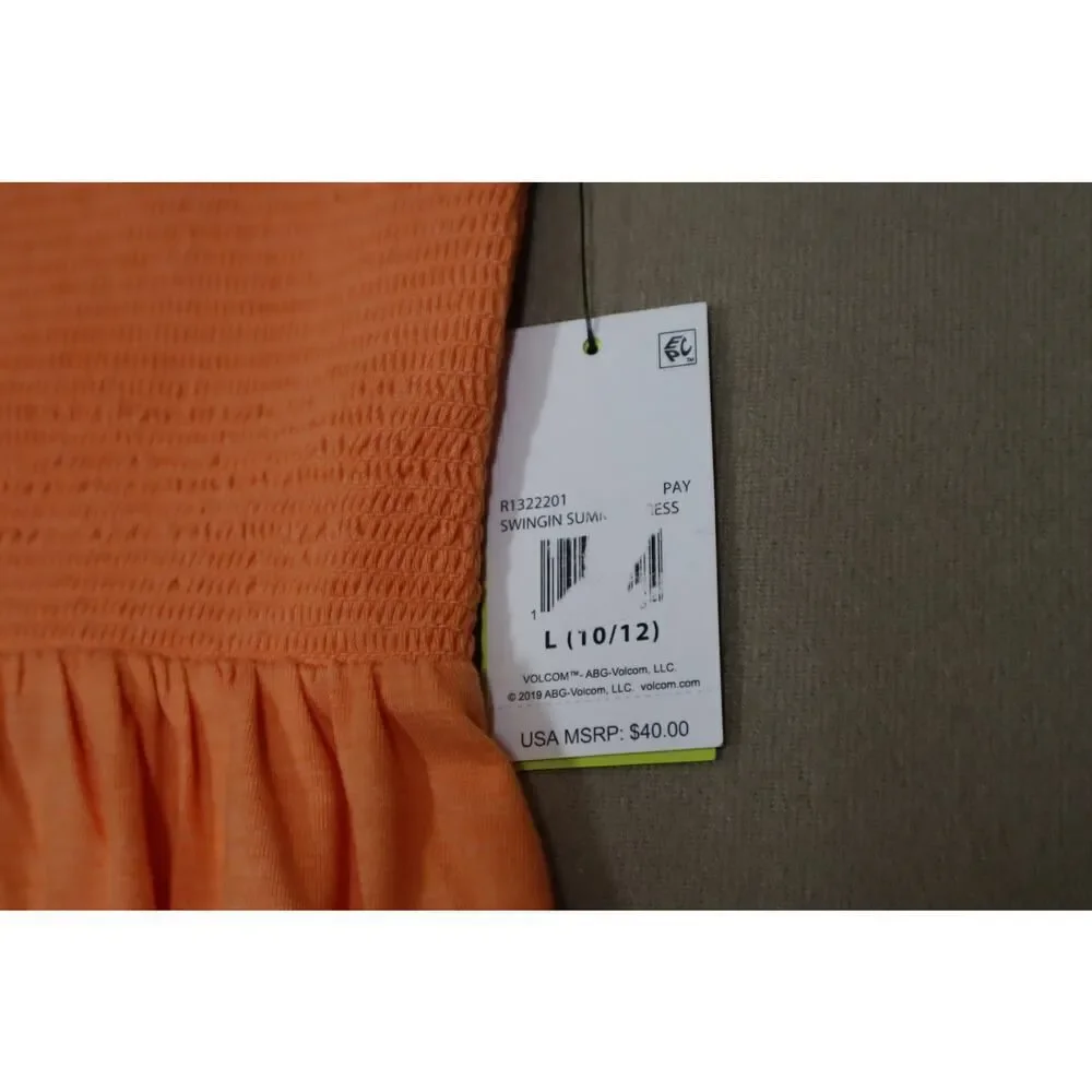 Volcom‎ Girls Swingin Summer Dress Orange Size L (10/12)